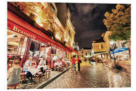 Print på skumplade Montmartre streets at night