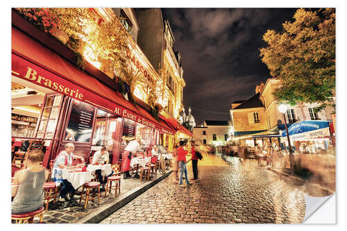 Wall sticker Montmartre streets at night