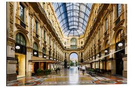 Tableau en aluminium Plafond en verre de la Galleria Vittorio Emanuele à Milan