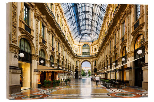 Stampa su legno Glass dome of Galleria Vittorio Emanuele in Milan, Italy