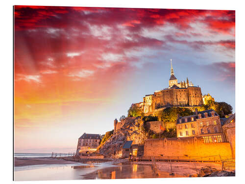 Gallery print Stunning sunset over Mont Saint Michel