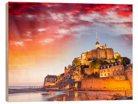 Trebilde Stunning sunset over Mont Saint Michel