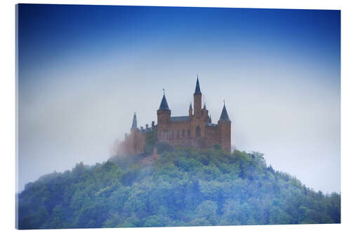 Acrylglas print Hohenzollern castle in haze