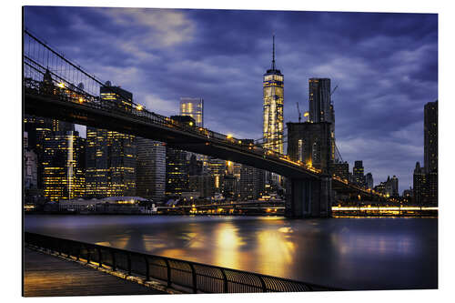 Aluminium print New York City - beautiful sunrise over manhattan