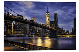 Aluminium print New York City - beautiful sunrise over manhattan