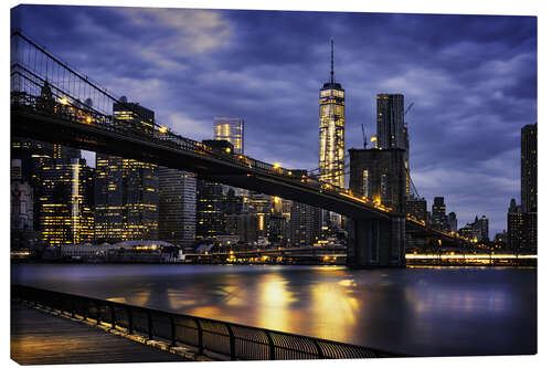 Tableau sur toile Magnifique coucher de soleil sur Manhattan à New York