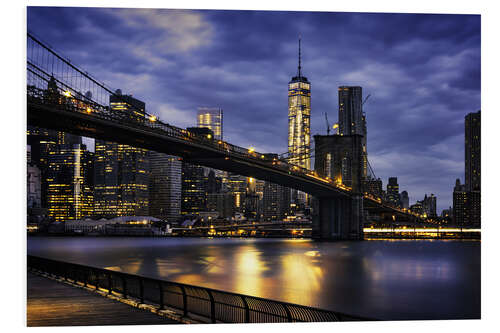 Foam board print New York City - beautiful sunrise over manhattan