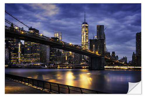 Sticker mural Magnifique coucher de soleil sur Manhattan à New York