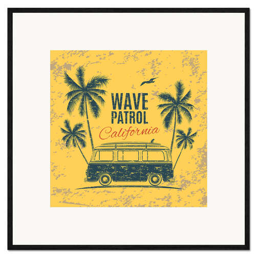 Ingelijste kunstdruk Wave Patrol California