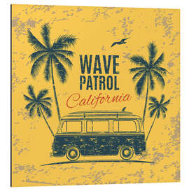 Magnettafel Surfer-Bus unter Palmen