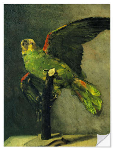 Selvklebende plakat The green parrot