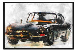 Gerahmter Kunstdruck Oldtimer - schwarz