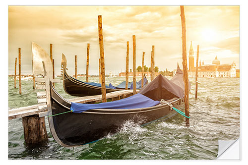 Selvklæbende plakat Gondolas in the wind