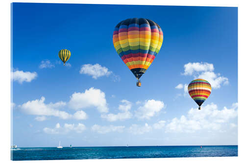 Cuadro de metacrilato Globos de colors con nubes de fondo