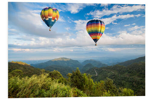 PVC print Hot air balloon over the mountains