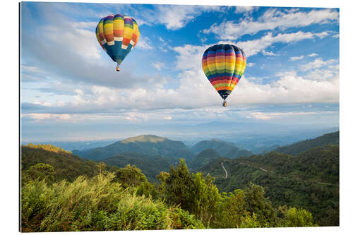 Gallery Print Heißluftballon über den Bergen