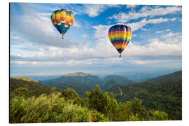 Magnettafel Heißluftballon über den Bergen