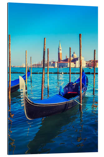 Gallery print Gondolas in lagoon of Venice on sunrise