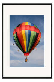 Gerahmter Kunstdruck Bunter Heißluftballon