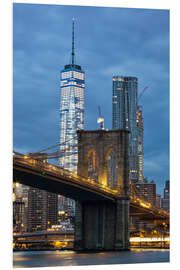 Foam board print Brooklyn Bridge at dusk