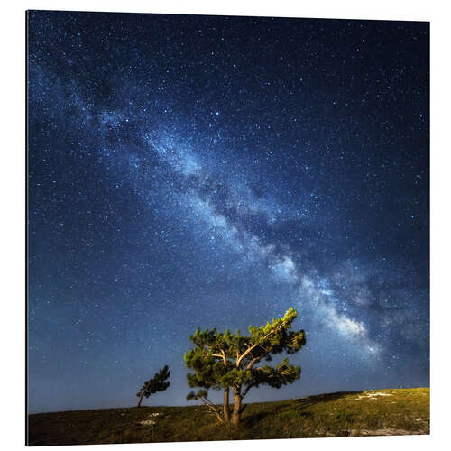 Stampa su alluminio Via lattea, cielo stellato di notte in Crimea