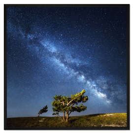 Gerahmter Kunstdruck Milchstraße – Nachthimmel mit Sternen auf der Krim