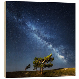 Holzbild  Milchstraße - Nachthimmel mit Sternen auf der Krim