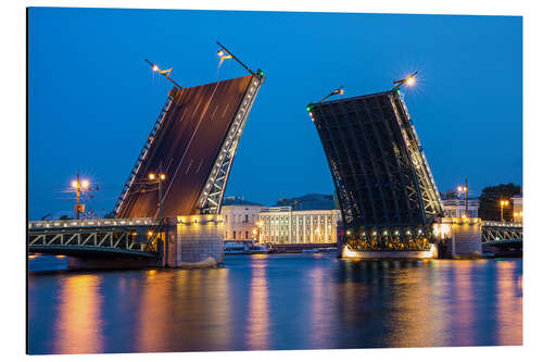 Aluminiumsbilde Palace Bridge St. Petersburg, Russia