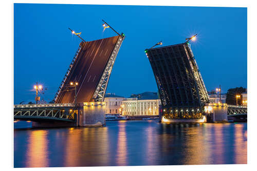 Foam board print Palace Bridge St. Petersburg, Russia