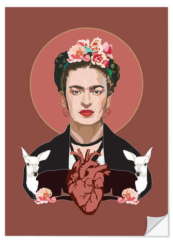 Wandsticker Frida Kahlo's Herz