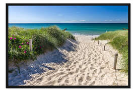 Gerahmter Kunstdruck Ostseestrand - Weg in Ahrenshoop