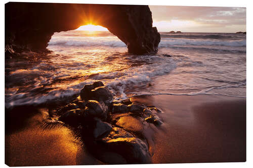 Canvas print Coast at sunset, La Palma