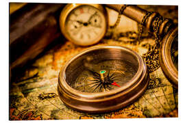 Magnettafel antiker Kompass