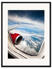 Gerahmter Kunstdruck Blick aus dem Flugzeug