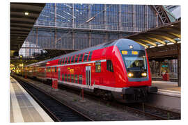 Hartschaumbild Zug im Frankfurter Bahnhof