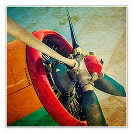 Plakat  Rotorblade af et militærfly