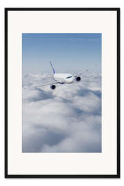 Gerahmter Kunstdruck Passagiermaschine im Flug
