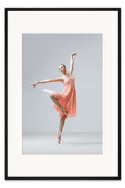 Gerahmter Kunstdruck Ballerina in Apricot