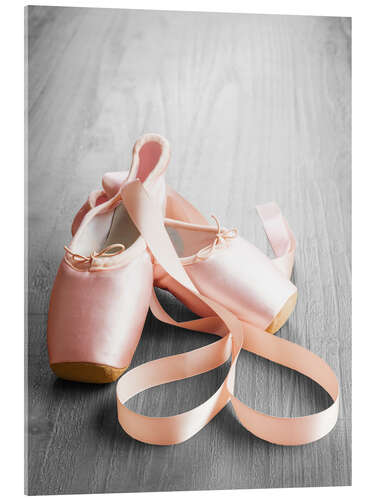 Quadro em acrílico pink ballet shoes