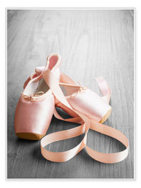 Poster Rosafarbene Ballettschuhe