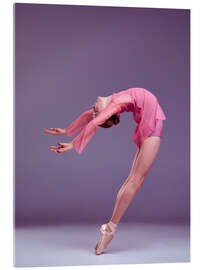 Acrylic print Young ballerina in pink dress