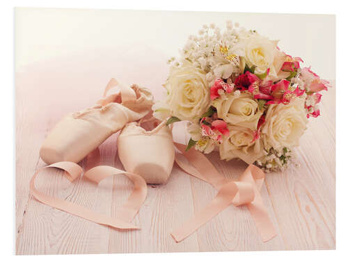 Bilde på skumplate Ballet shoes with bouquet