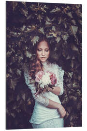 Magnettafel Pfingstrose und Efeu