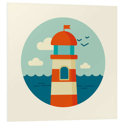 Foam board print Lighthouse in a circle