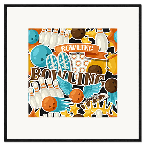 Gerahmter Kunstdruck Bowling