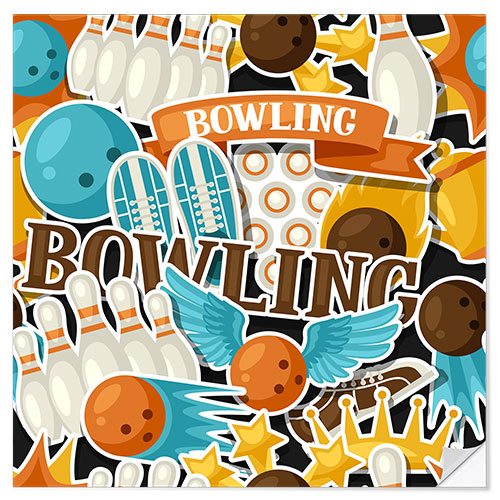 Sticker mural bowling