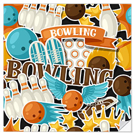 Naklejka na ścianę bowling