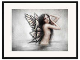 Gerahmter Kunstdruck Badende Elfe