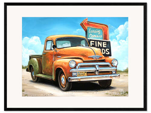 Innrammet kunsttrykk Pick Up Truck