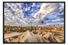 Gerahmter Kunstdruck Ballonspektakel Kappadokien - Türkei